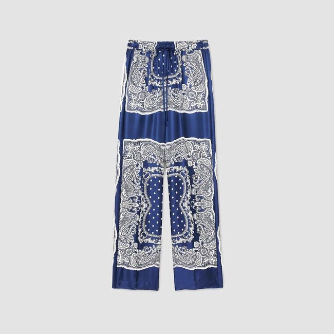 Bandana-print flowy trousers